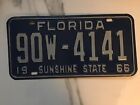 Florida License Plate 1966 County 90-4141