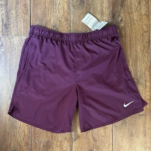 NWT Nike Challenger DV9359-681 Maroon Red 7" Inseam Lined Gym Shorts Men's L - Picture 1 of 15