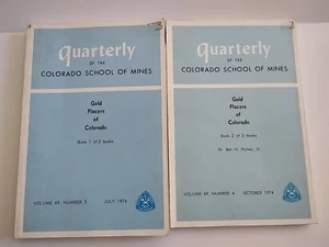 Set of 2 Books Gold Placers of Colorado w Fold Out Map 1974 CO School of Mines - Picture 1 of 10