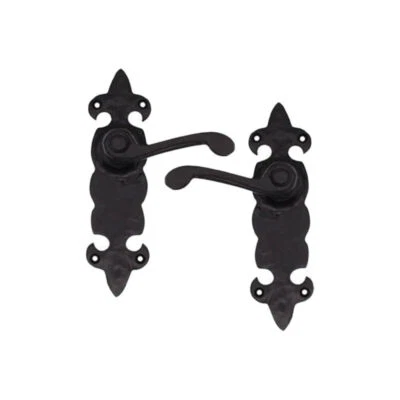 UAP Fleur-De-Lis Lever Latch Door Handle Internal & External - Black - Pair - Image 1 of 2