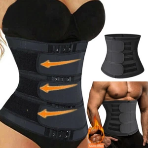 Fajas Waist Trainer Cincher Abdomen Fat Burner Sauna Sweat Gym Body Shaper Belts - Picture 1 of 23