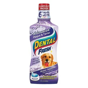 Dental Fresh Advanced Plaque and Tartar Water Additive, 17oz – Dog Teeth Formula - Picture 1 of 7