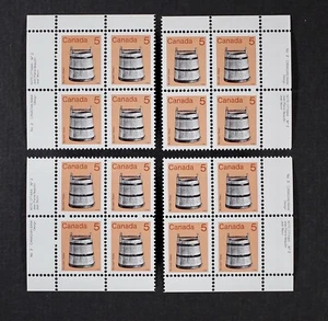 CANADA 1982 #920ai, 5c Bucket, Matched Inscription Blocks Mint NH - Picture 1 of 1