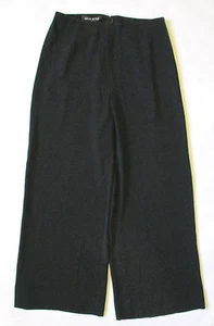 ANNE KLEIN NEW YORK WOMENS PANTS BLACK DRESS WIDE LEG BACK ZIPPER SIZE 10 - Picture 1 of 6