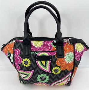 Vera Bradley Chevron & Floral Womens Multicolor Floral Zip Quilted Crossbody Bag