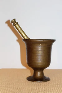 Mortero Schlegel tapón antiguo pistilo cocina polvo decoración pastillas *6253 - Imagen 1 de 6