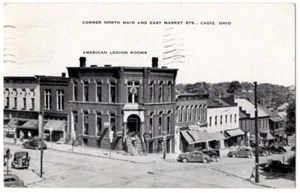 CARTOLINA D'EPOCA CADICE OH OHIO ANGOLO NORD MERCATO PRINCIPALE ED EST STS 100520 P - Foto 1 di 2
