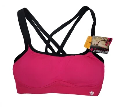 Sujetador deportivo Lilly of France Active Impact para mujer rosa/negro con tiras en la espalda talla S Foto 1 de 4