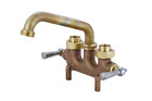 Cast Brass Laundry Faucet Utility Sink Dual-handle Swivel Spout Rough Brass New
