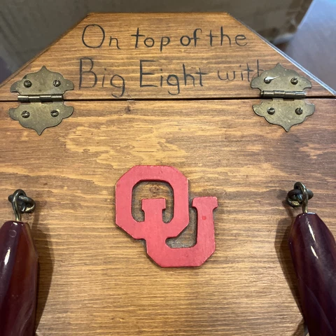 Oklahoma Sooners Big 8 Conference Teams Wooden Purse Vintage Folk Art Hilarious Cover