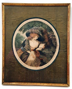 Delia in the Country by G Morland engraved by J R Smith 1886 colour print - Picture 1 of 3