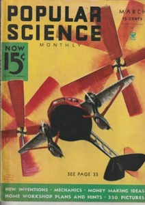 Popular Science Flying Whirligig is Newest Aircraft March 1935 (KL1156) J1000 - Picture 1 of 2