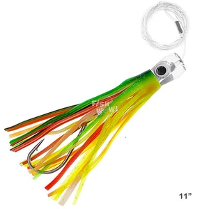 11" Mexican Flag Fishing cup Trolling Skirt rigged Lure Resin Head big game NEW - Picture 1 of 4