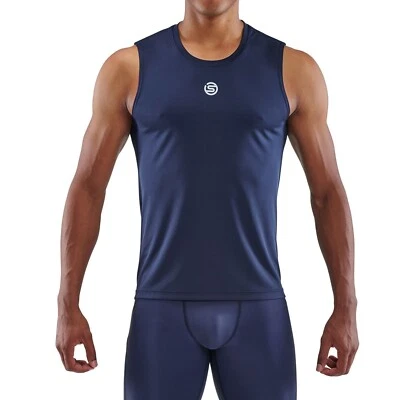 Camiseta sin mangas SKINS Series-3 para hombre ropa deportiva XXL azul marino nueva con etiquetas Foto 1 de 4