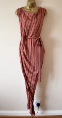 NUEVO VIVIENNE WESTWOOD Vestido Vian Reino Unido 12 Rayas Torcido Maxi Envoltura Navidad Año Nuevo Foto 1 de 4