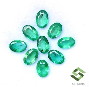 3.32 Cts Natural Emerald Oval Cut 6x4 mm Lot 09 Pcs Untreated Loose Gemstones - Picture 1 of 8