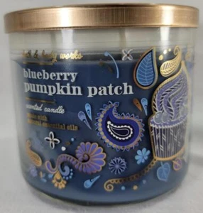 Bath Body Works Candle BLUEBERRY PUMPKIN PATCH Scented 3-wick Jar 14.5 oz - Picture 1 of 5
