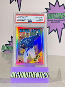 DAVID WELLS SIGNED 2001 TOPPS CHROME REFRACTOR CARD PSA ROOKIE REPRINT RARE