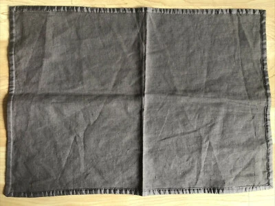 (1) Williams Sonoma algodão linho cinza cetim borda placemat 20" x 14" - Imagem 1 de 4