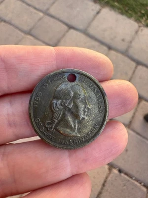 1789-1797 1st President USA George Washington Funeral Coin Medallion Token VTG - Image 1 of 3