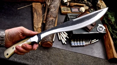 CFK Handmade AUS 10 Custom CAMEL BONE Hybrid Kukri BOLO Hunting Chopping Knife - Image 1 of 4