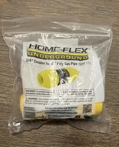 Home-Flex Underground IPS 3/4” Yellow Poly Gas Pipe Coupler 18-429-007 - Picture 1 of 2