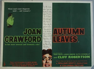 HERBSTBLÄTTER 1956 Joan Crawford, Cliff Robertson, Vera Miles UK QUAD POSTER - Bild 1 von 1