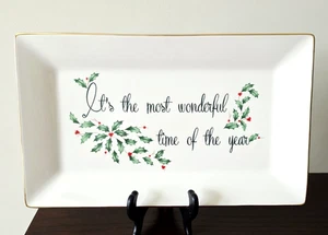 Lenox Feiertagsplatte Es ist die schönste Zeit des Jahres Spruch 14,5" - Bild 1 von 4