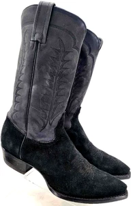 Botas vaqueras Tony Lama 1041L negras de gamuza con punta corta para mujer 7,5 M - Imagen 1 de 9