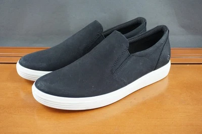 ECCO Soft 7 Slip On Shoes Womens 9.5 US Black Nubuck Leather Comfort Casual - Image 1 of 4