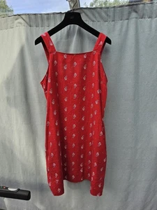 Next Red Paisley Print Sleeveless Shift Dress UK 14 Petite VGC - Picture 1 of 4