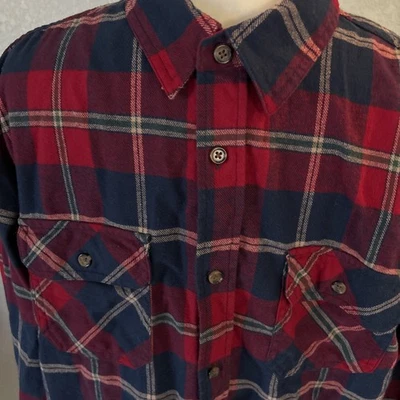 Camisa de algodón de franela roja y azul manga larga Berkley Jensen grande para hombre Foto 1 de 4