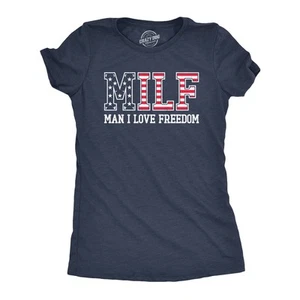 Mujer MILF Hombre I Love Freedom Camiseta Divertida Patriótica Cuatro de Julio Bandera Camiseta - Imagen 1 de 7