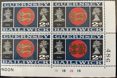 1969 QEII Guernsey 2d stamps block of four Sark Coat of Arms 1B - MNH - Image 1 of 2