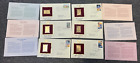Lot Of 6 Golden Replica Stamps With Cards 22Kt Gold Plate