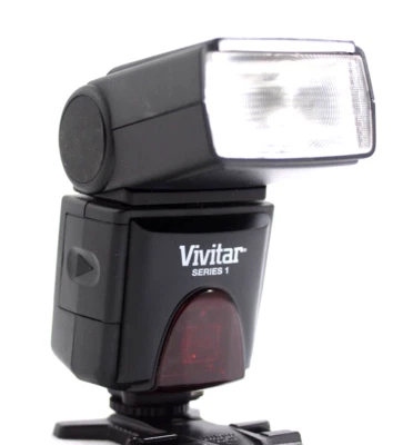 CANON DEDICATED VIVITAR SERIES 1 SWIVAL BOUNCE CAMERA FLASH DF-383-CAN (MINT) - Image 1 of 4