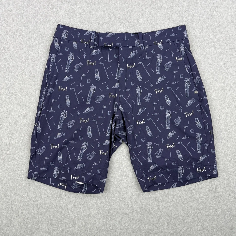 Ralph Lauren RLX Shorts Mens 29 Blue Slim Fit Performance Golf All Over Print - Image 1 of 4