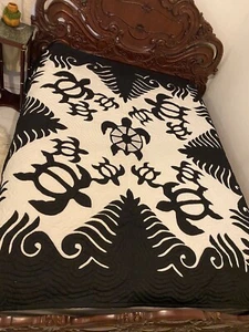 Hawaiian handmade quilts queen bedspread/wall hanging 80”/80” new great value - Picture 1 of 14