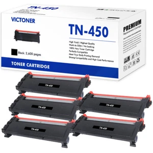 5x TN450 Toner Compatible With Brother HL-2270DW 2280DW HL 2240 Intellifax 2840 - Foto 1 di 7