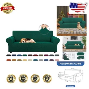 Stylish Stretch Sofa Cover Anti-Slip for 3 Cushion Couches - Hunter Plaid Design - Picture 1 of 9