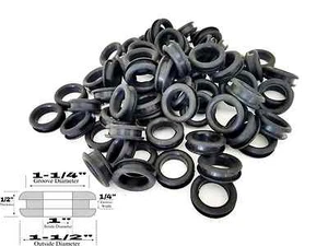 25-Pack of Rubber Grommet Wiring Bushings, 1" ID, 1/4" Groove, Fits 1-1/4" Hole - Picture 1 of 2