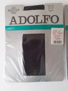 Pantimedias Adolfo Vintage Discontinuadas Talla 2X Queen, Negro Apagado, Transparente - Imagen 1 de 9