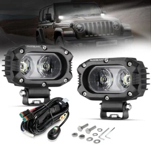 2x AUXBEAM 4" LED Work Lights Pods Flood Beam Driving Lamp For Jeep Wrangler JK - Picture 1 of 12