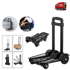 Folding Portable Cart Dolly Push Truck Hand Collapsible Trolley Luggage Black