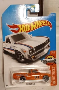 Custom Hot Wheels Datsun 620 Pickup With The Dukes of Hazzard General Lee Decals - Picture 1 of 11