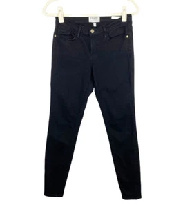 Jeans donna Frame Denim Le Skinny De Jeanne taglia 27 nero pellicola noir elasticizzato - Foto 1 di 7