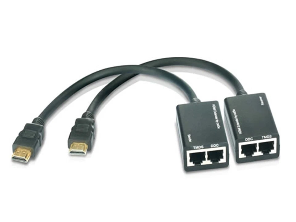 *Zs- HDMI EXTENDER PROLUNGA FINO A 30M FULLHD 1080P CON Cavo RETE - Immagine 1 di 1