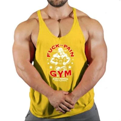 Hombres Camiseta sin mangas Culturismo Gimnasio Entrenamiento Fitness Algodón Chaleco con tirantes Foto 1 de 4