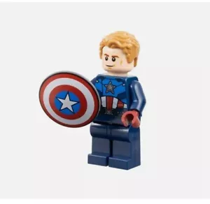 Lego Captain America Minifigur dunkelblau Anzug mit Schild und Haaren Marvel sh0908 - Bild 1 von 1