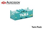 Auscision (CON-50) Toll - RH-RV 20' Container - Twin Pack - HO Scale